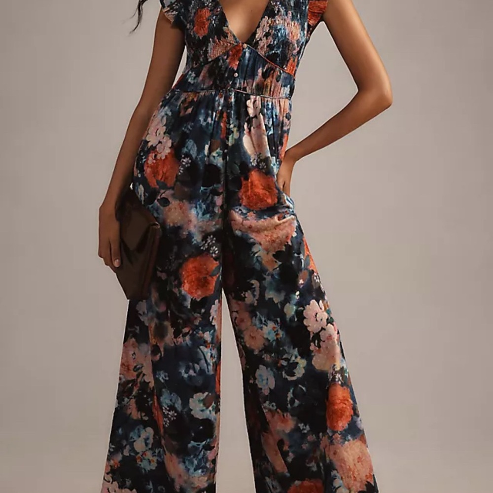 Anthropologie The Peregrine Jumpsuit: Printed Eyelet Edition, Sz L